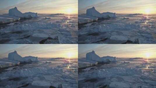 海洋冰川海面浮冰高清在线视频素材下载