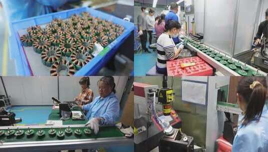 工厂流水线工人作业场景高清在线视频素材下载