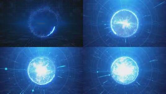 25酷炫粒子汇聚能量球高清在线视频素材下载