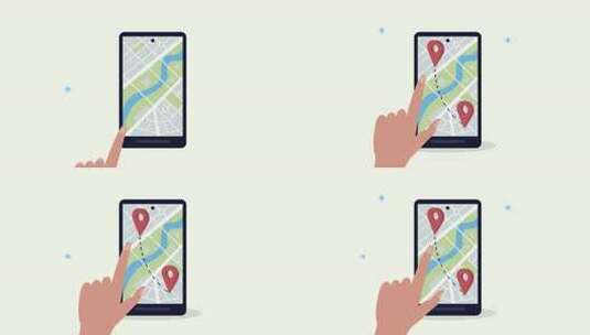手指点击手机地图画面高清在线视频素材下载