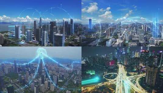 城市供电 科技城市高清AE视频素材下载