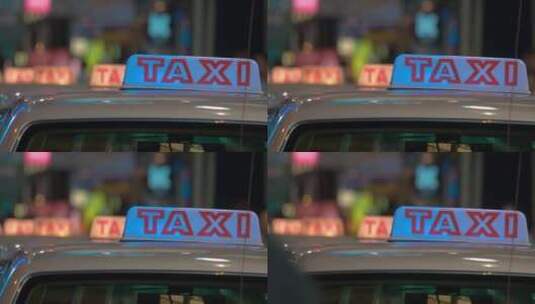 出租车排队延时拍摄高清在线视频素材下载