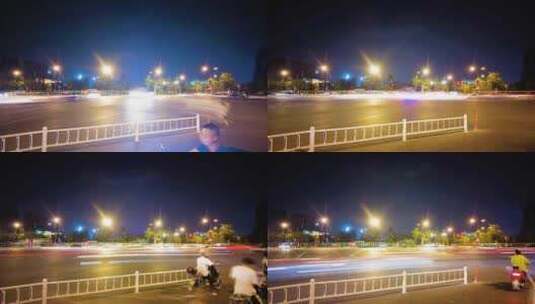城市夜晚车辆车流延时摄影高清在线视频素材下载