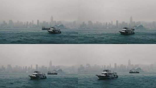 香港维多利亚港海上高清在线视频素材下载