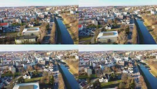 捷克共和国俄斯特拉发的城市景观和俄斯特拉高清在线视频素材下载