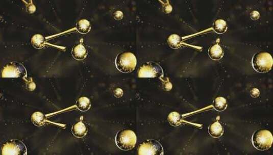 黑色金色水珠细胞保湿精华因子吸收高清在线视频素材下载