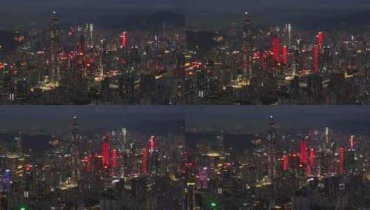 航拍深圳城市灯光夜景高清在线视频素材下载
