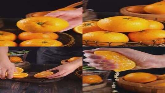 新鲜夏橙 新鲜橙子 秭归脐橙高清在线视频素材下载