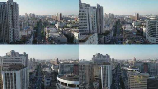 航拍广东江门胜利路五邑城商业中心高清在线视频素材下载