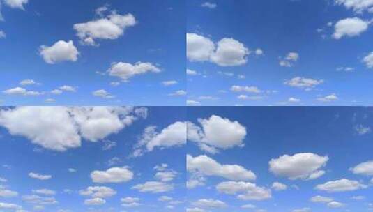 蓝色多云的天空背景，延时4k高清在线视频素材下载