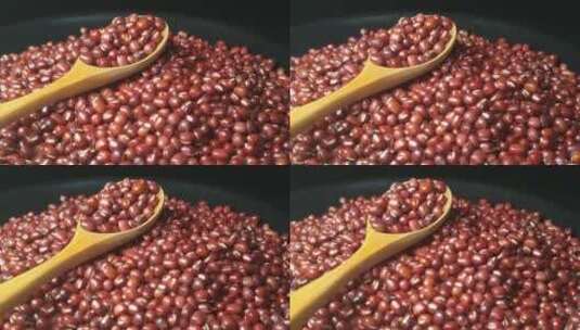 4K红豆赤小豆五谷杂粮静物高清在线视频素材下载