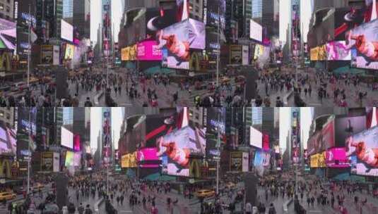 纽约时代广场拥挤的街道高清在线视频素材下载