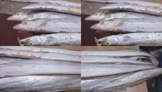 商贩卖海鲜带鱼大虾高清在线视频素材下载