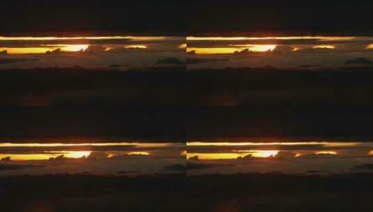 飞机窗口视角的日落云景高清在线视频素材下载