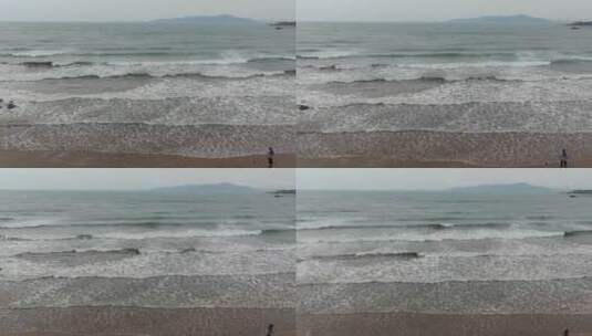 航拍波涛汹涌海浪浪花高清在线视频素材下载