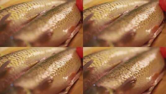 鱼肉草鱼河鱼高清在线视频素材下载