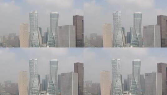 浙江杭州城市风光来福士航拍高清在线视频素材下载