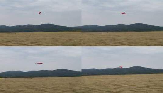 动力伞飞行4K实拍视频高清在线视频素材下载