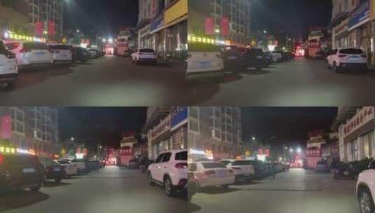 城市夜晚街景人流房屋商铺灯火通明高清在线视频素材下载