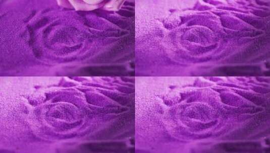 紫色沙子玫瑰印记被慢慢覆盖高清在线视频素材下载