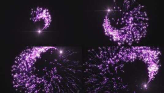 粉色的魔法粒子旋转飞出高清在线视频素材下载