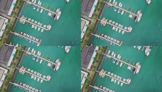 七星湾游艇会中景前进横移高清在线视频素材下载