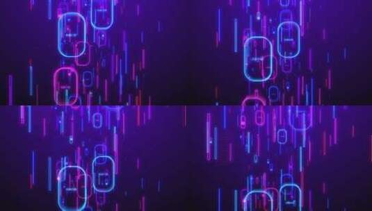 霓虹赛博朋克发光图形背景循环动画10高清在线视频素材下载