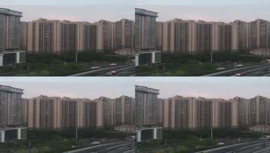 航拍清晨的广州荔湾高清在线视频素材下载