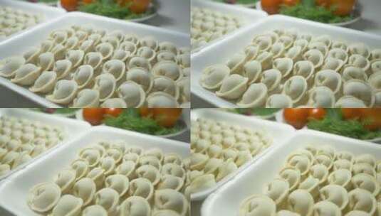 白色盘子里的饺子高清在线视频素材下载