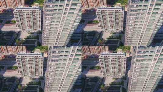 居民小区高层住宅楼航拍高清在线视频素材下载