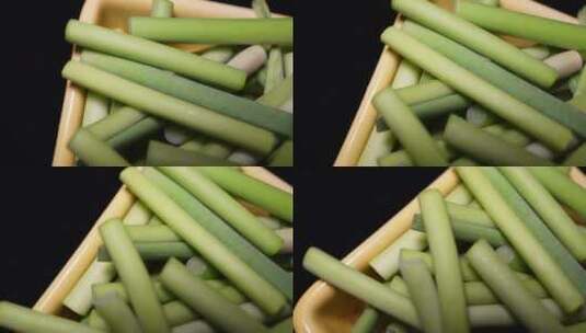 健康蔬菜蒜苗蒜薹高清在线视频素材下载