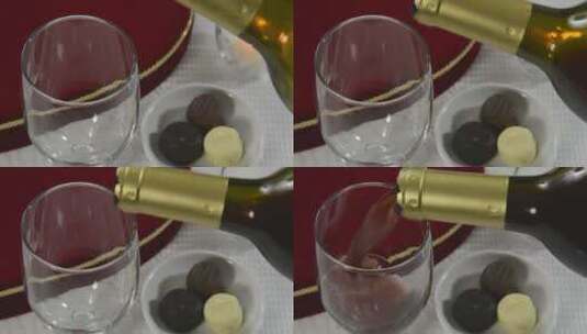 葡萄酒和巧克力高清在线视频素材下载