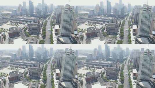 宁波海曙区天一广场4K航拍高清在线视频素材下载