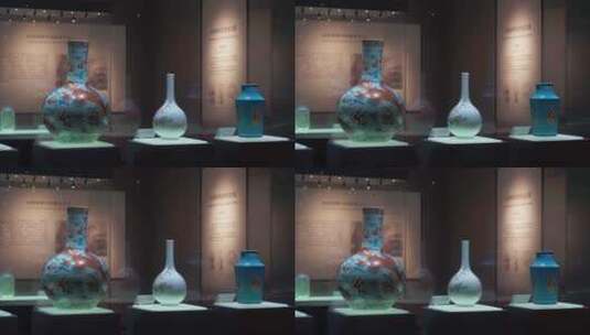 展览中的陶瓷文物高清在线视频素材下载