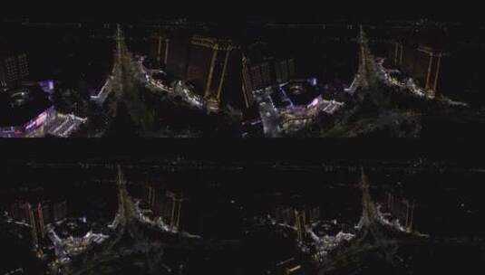 （HDR）航拍福州永嘉天地商圈夜景高清在线视频素材下载
