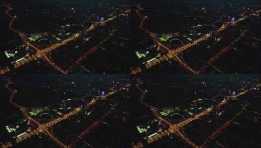 城市道路夜景俯拍005高清在线视频素材下载