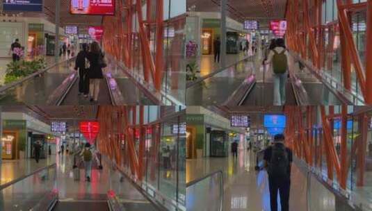 北京首都国际机场T3航站楼候机厅高清在线视频素材下载