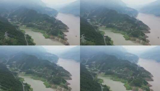雄伟壮观长江三峡风光航拍高清在线视频素材下载