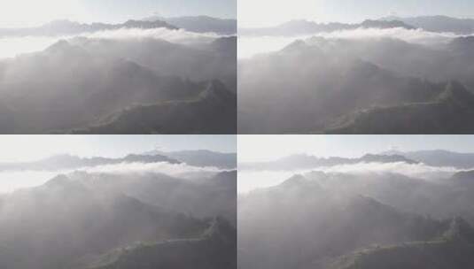 北京河北承德金山岭长城壮观大气云海航拍高清在线视频素材下载