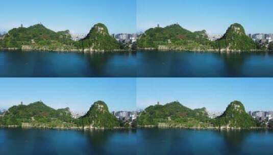 柳州柳江风景航拍蟠龙山高清在线视频素材下载