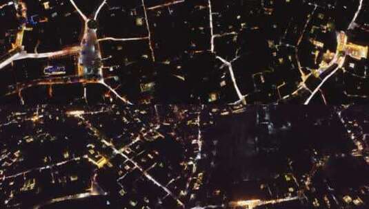 丽江古城俯拍夜景高清在线视频素材下载