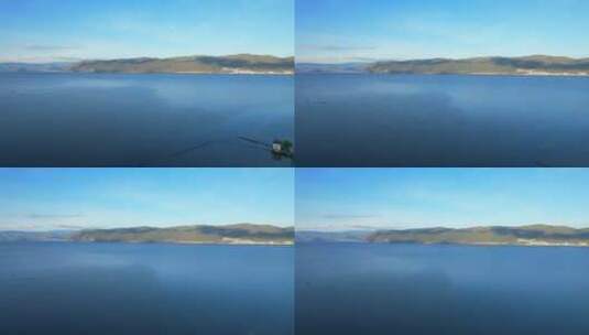 航拍大理洱海生态走廊湖滨带生态环境高清在线视频素材下载