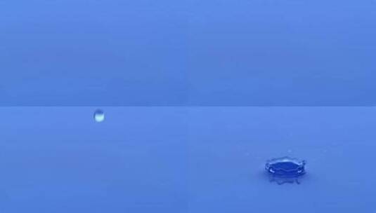 水滴滴落水中的特写镜头高清在线视频素材下载
