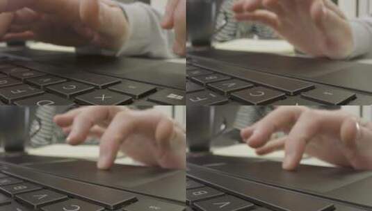 使用键盘的手的特写高清在线视频素材下载
