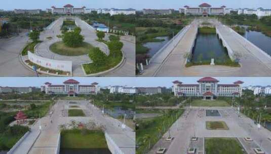 海南师范大学桂林洋新校区校园航拍视频素材高清在线视频素材下载