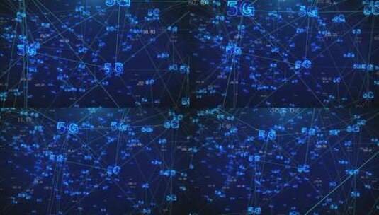 5G网络信号节点连线科技背景高清在线视频素材下载