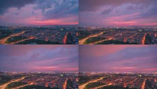 义乌江东夏季城市夜空云彩延时摄影高清在线视频素材下载
