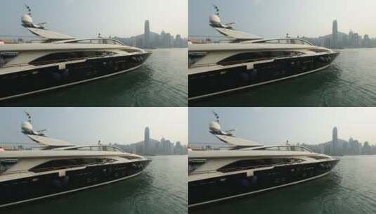 香港维多利亚港的游艇5高清在线视频素材下载