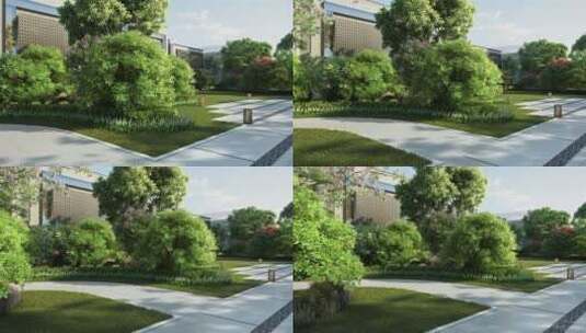 新中式园林绿化景观动画素材高清在线视频素材下载