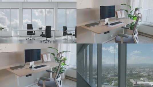 办公区室内精装修 建筑动画 高档写字楼高清在线视频素材下载